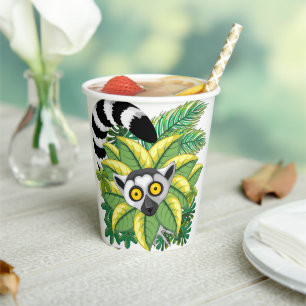 Lemurs of Madagascar in Exotic Jungle Paper Cups
