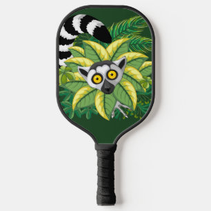 Lemurs of Madagascar in Exotic Jungle Pickleball Paddle