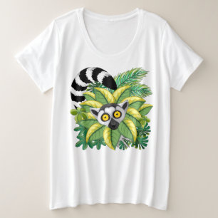 Lemurs of Madagascar in Exotic Jungle Plus Size T-Shirt