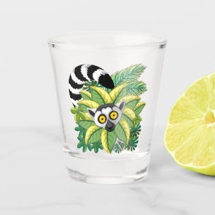 Lemurs of Madagascar in Exotic Jungle Shot Glass