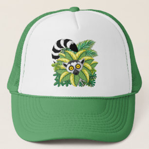 Lemurs of Madagascar in Exotic Jungle Trucker Hat