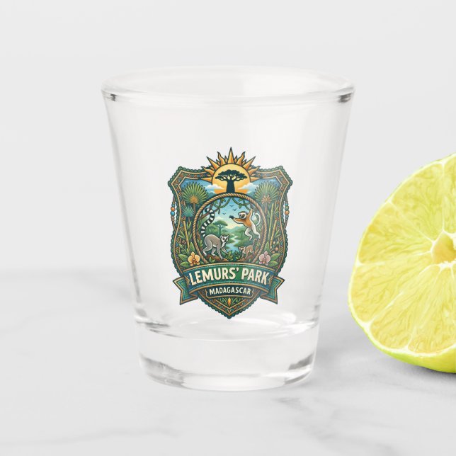 Lemurs' Park Madagascar Shot Glass (Front)