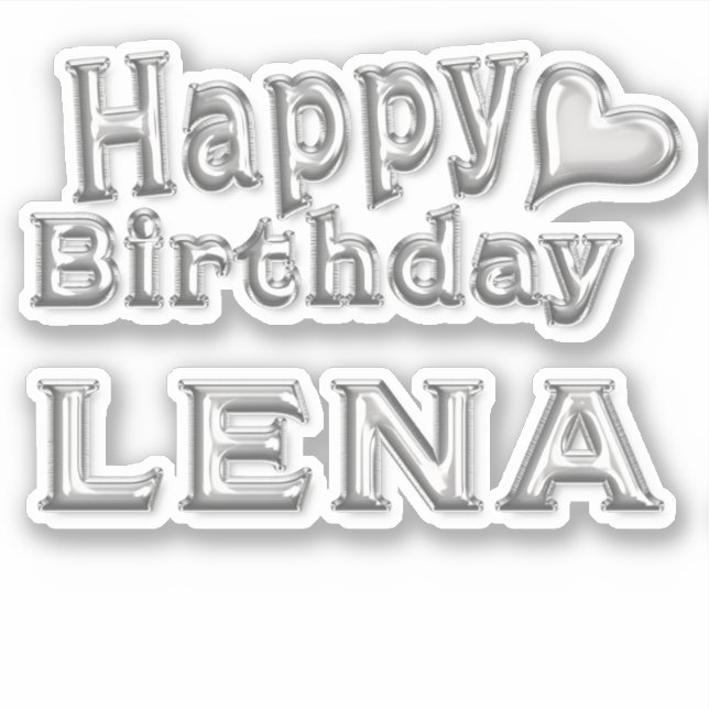 Lena Happy Birthday silver Sticker (Front)