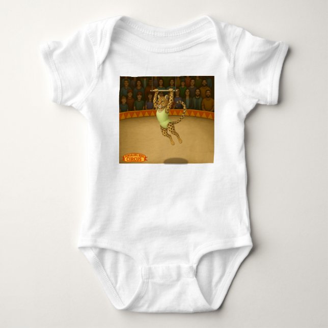 Lena leopard trapeze artist baby bodysuit (Front)