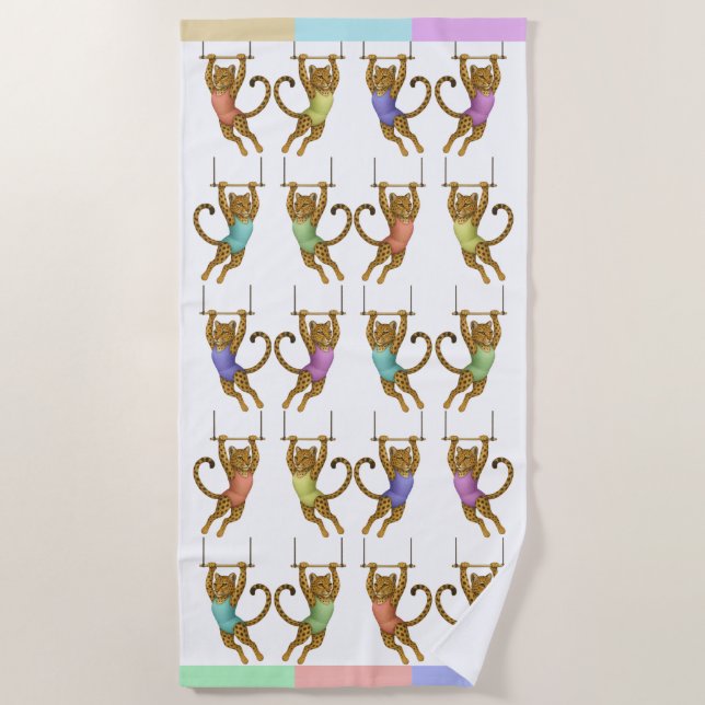 Lena leopard trapeze artist beach towel (Front)