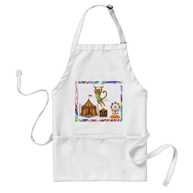 Lena leopard trapeze artist standard apron (Front)
