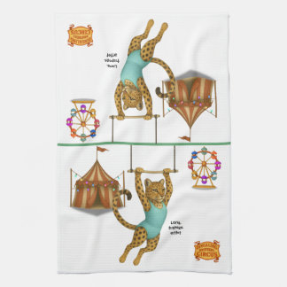 Lena leopard trapeze artist tea towel