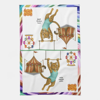 Lena leopard trapeze artist tea towel