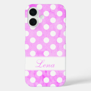 Lena - Template for your name, Striking Worn Pink iPhone 16 Case