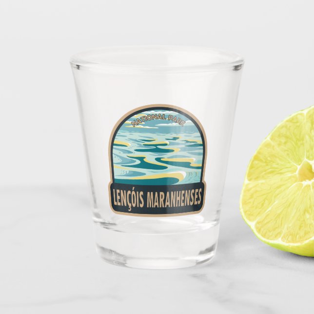 Lencois Maranhenses National Park Brazil Vintage Shot Glass (Front)