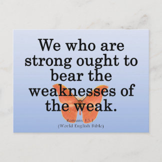 Lend a Helping Hand Romans 15-1 Postcard