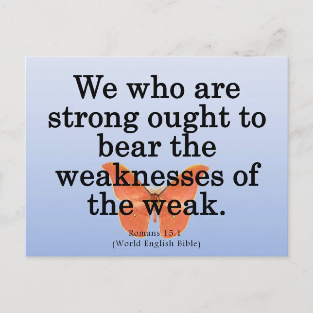 Lend a Helping Hand Romans 15-1 Postcard (Front)