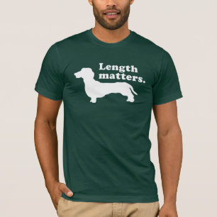 "Length Matters." (Dachshund) DARK T-Shirt