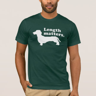 "Length Matters." (Dachshund) DARK T-Shirt