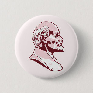 Lenin Portrait Illustration Button