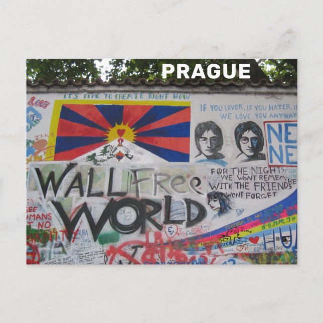 Lennon Wall Prague Czech Republic Travel Postcard (Front)