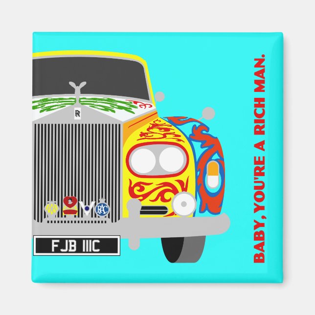 Lennon's classic psychedelic limousine car magnet (Front)