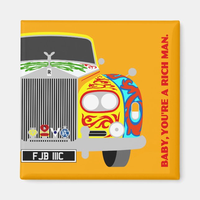 Lennon's classic psychedelic limousine car magnet (Front)