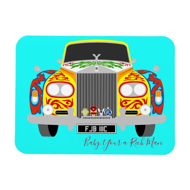 Lennon's Classic Psychedelic Pop art car Magnet (Horizontal)