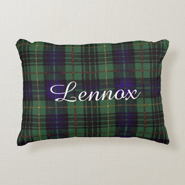 Lennox clan Plaid Scottish tartan Decorative Cushion (Front)