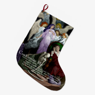 Lenore among the Angels. Large Christmas Stocking