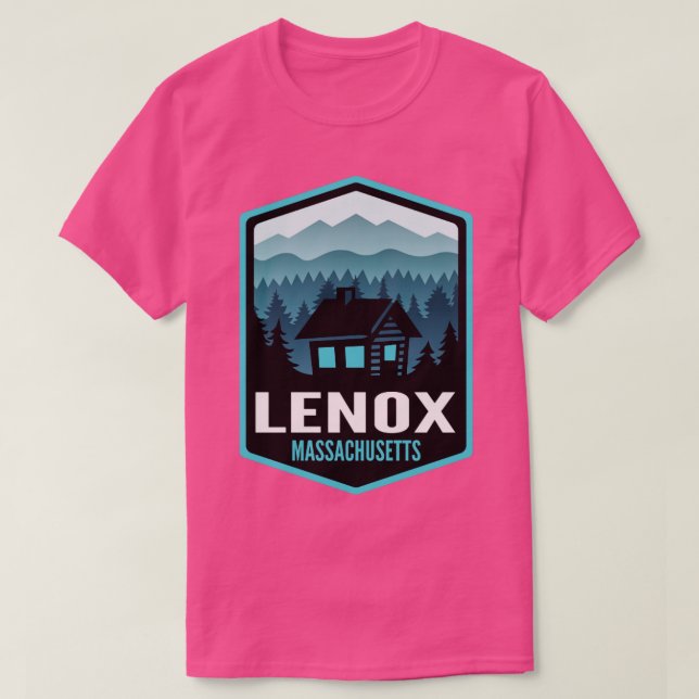 Lenox Massachusetts Mountain Town Cabin  T-Shirt (Design Front)