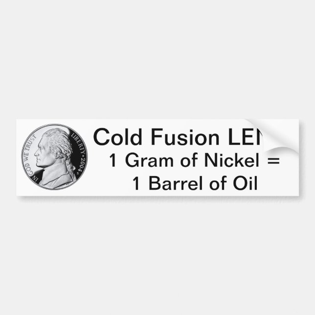 LENR Nickel vs Oil with Pic Bumper Sticker (Front)