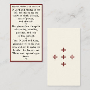 Lenten Prayer of St. Ephraim the Syrian mini card