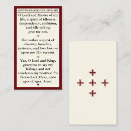 Lenten Prayer of St. Ephraim the Syrian mini card