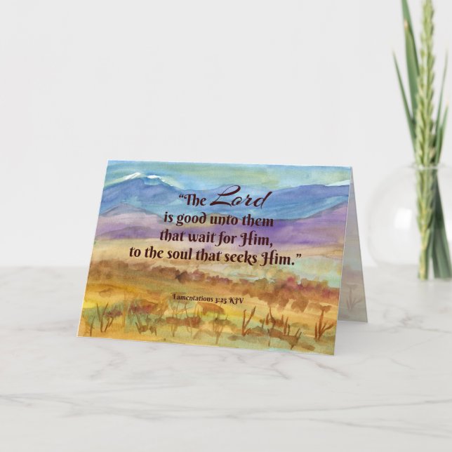 Lenten Season Lamentations Scripture Mountains Card (Front)