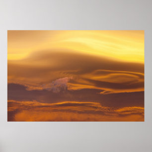 Lenticular cloud at sunset poster