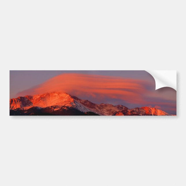 Lenticular Cloud over Pikes Peak Bumper Sticker (Front)