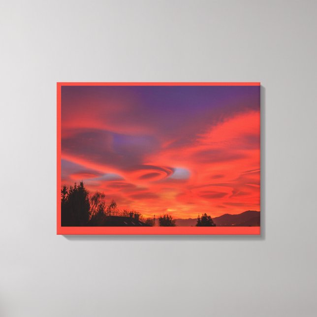 lenticular clouds on stretched canvas print (Front)