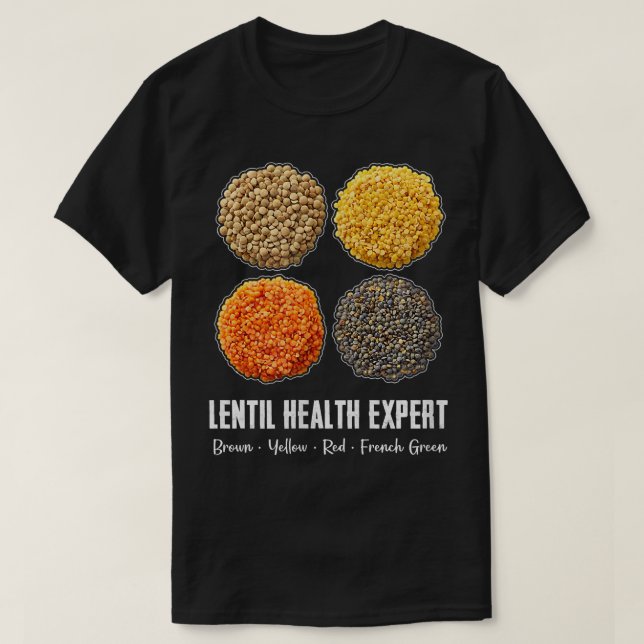 Lentil Health Epert Brown Yellow Red French Green  T-Shirt (Design Front)