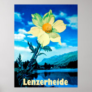 Lenzerheide, Switzerland, summer flower on lake Poster