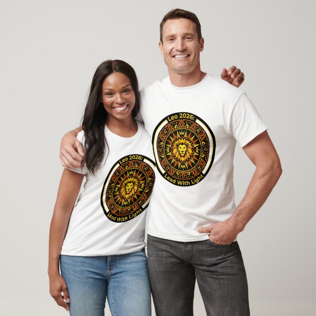 Leo 2026 Zodiac Mandala | Lion Fire Sign Astrology T-Shirt (Unisex)