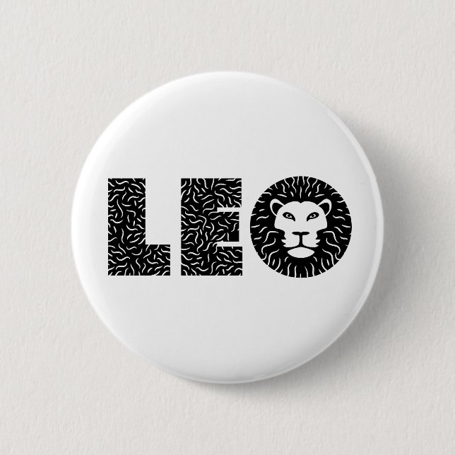 Leo 6 Cm Round Badge (Front)