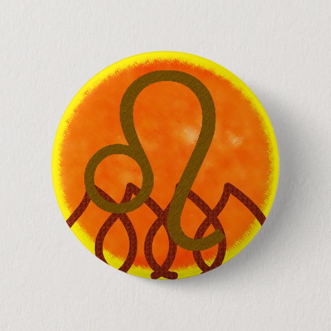 Leo 6 Cm Round Badge (Front)