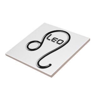 LEO, Abstract Design of the Zodiac Sign,  Tile