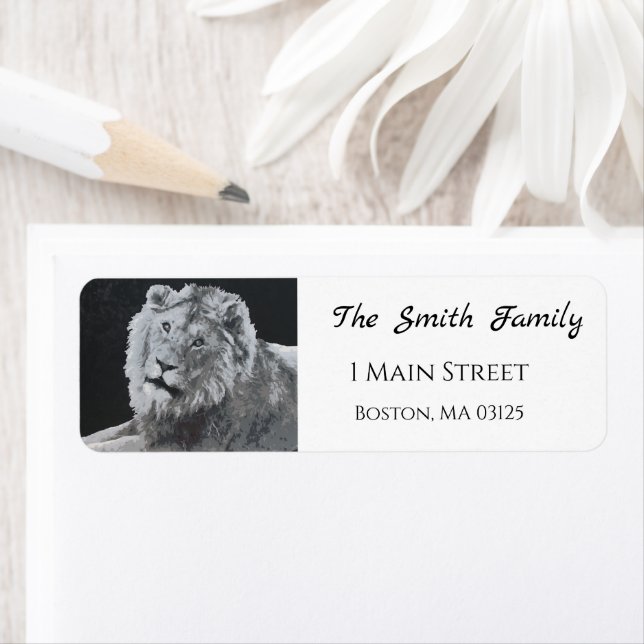 Leo, African Lion, Animal Return Address Labels (Insitu)