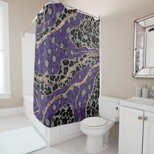 Leo Animal Print Glitter Glam 2 Shower Curtain (In Situ)
