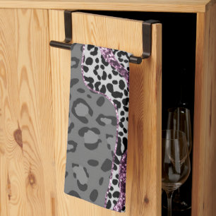 Leo Animal Print Glitter Glam 3 Tea Towel