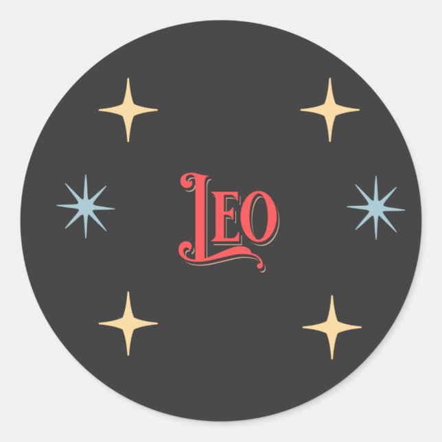 Leo Astrological Sign  Classic Round Sticker (Front)