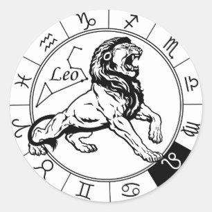 leo astrological zodiac sign classic round sticker