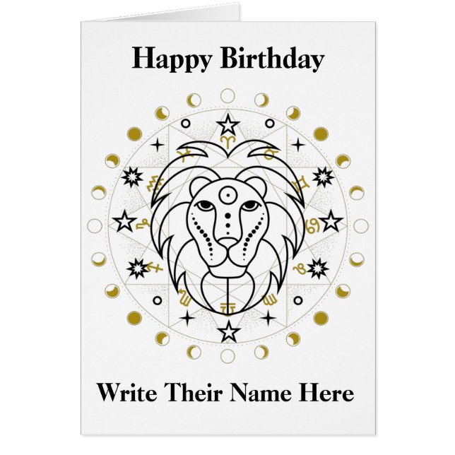 Leo Astrology Birthday Card July 23-August 22 (Front)
