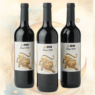 Leo Astrology Dad Wine Label