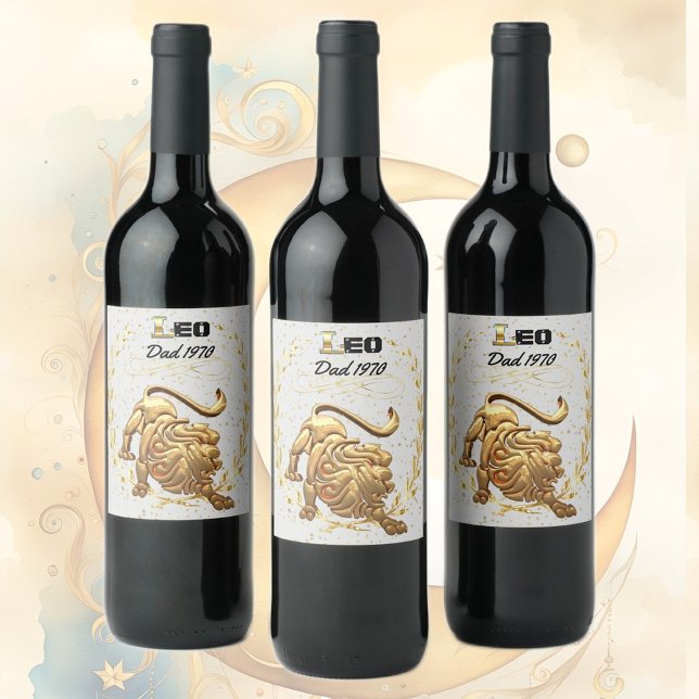 Leo Astrology Dad Wine Label (Creator Uploaded)