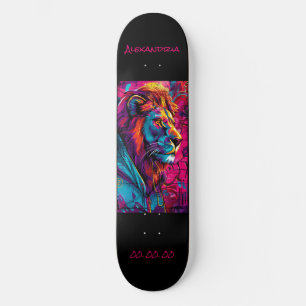 Leo Astrology Grafitti Personalised Skateboard