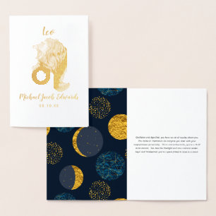 Leo Astrology   Personalised Zodiac Sign Foil Card