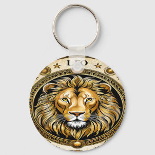 Leo astrology sign key ring